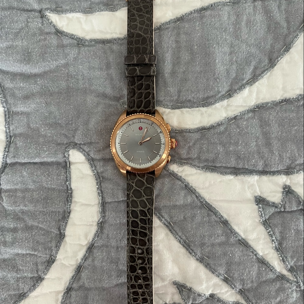 Michele Hybrid Watch with REAL Alligator Strap